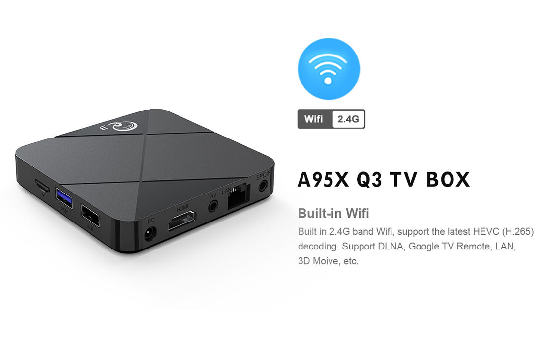 2GB 16GB Amlogic S905L Quad Core A95X MINI Q3 Android 7.1 TV Box
