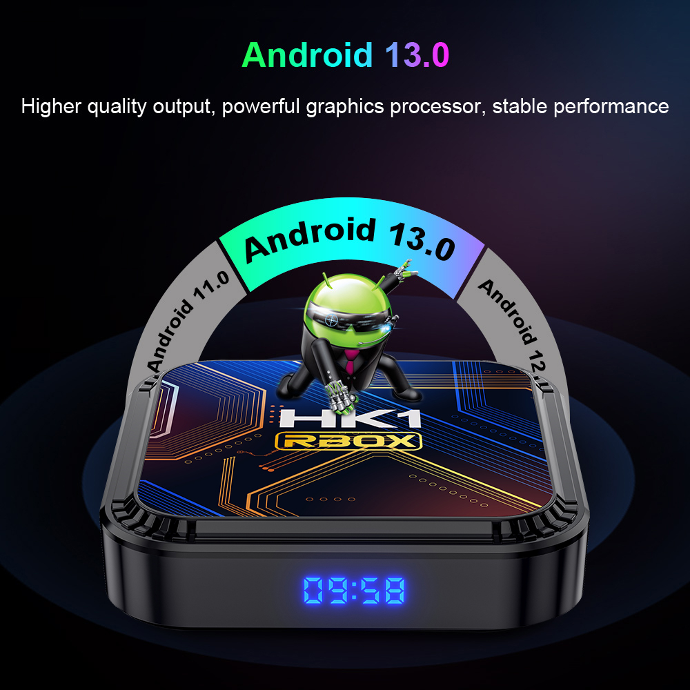 Android TV Box 13.0 TV Box HK1 K8S RK3528 With 4GB RAM 64GB Rom 6k H 265 Dual Band Wifi 2 4ghz 5ghz Bt 5 0 Media Box 100m Lan