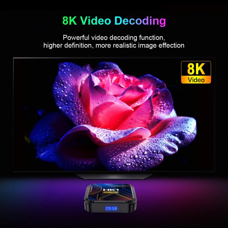 Android Decoding Box Function HK1 Rbox K8S Android 13.0 TV Box RK3528 Support 8K Video Decoding